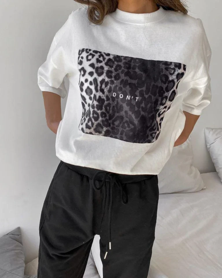 Футболка женская с принтом Pin-000-046 повседневная M Белый (2634324589)