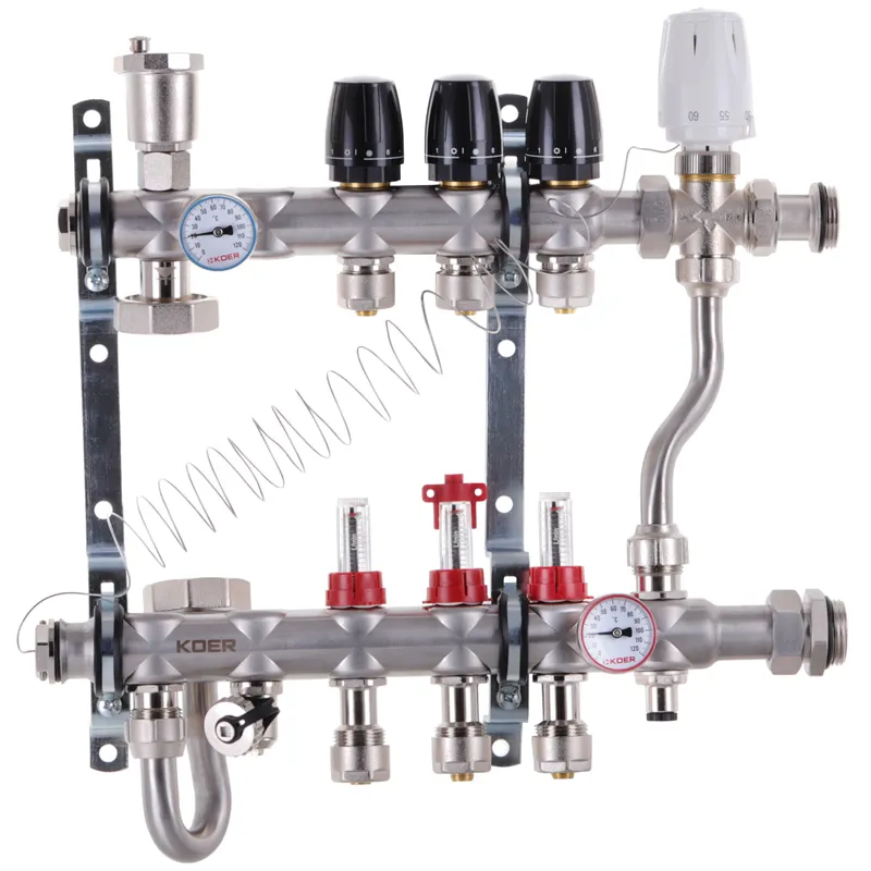 Коллектор со встроенным смесительным узлом KOER KR.S1013-3 1"х3 SUS304 и евроконус 3/4-16 (KR2946)