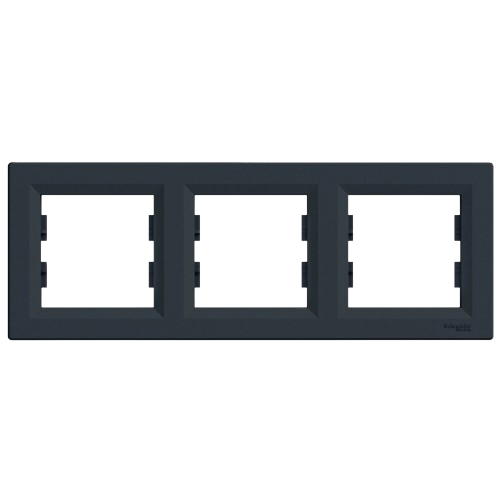 Рамка трехместная горизонтальная Schneider Electric ASFORA IP20 Антрацит (EPH5800371)