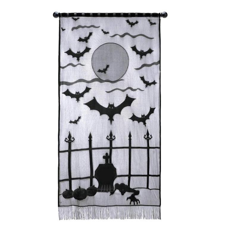 Декор на Хэллоуин штора 213х116 см Черный (219443)