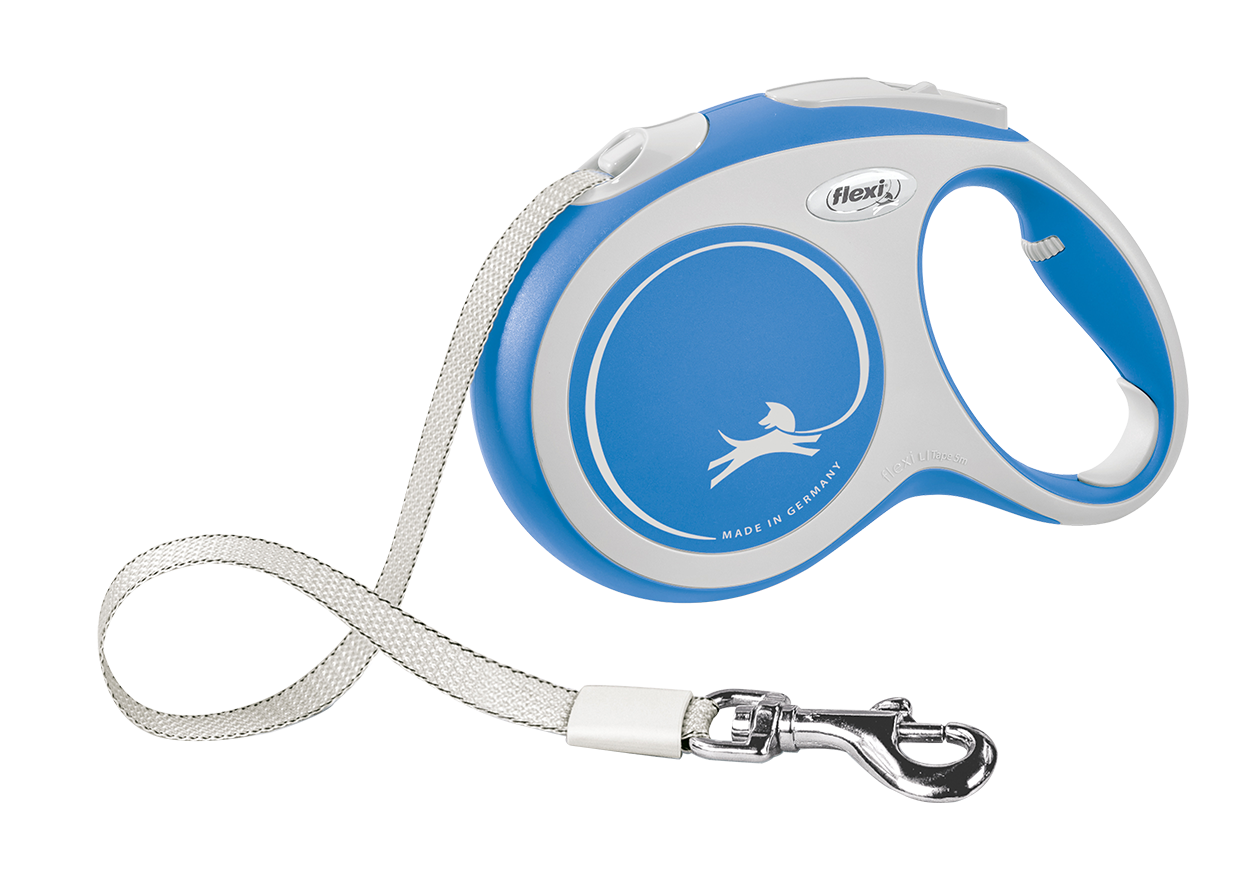 Поводок-рулетка для собак Flexi New Comfort L больших пород лента 5 м до 60 кг Синий