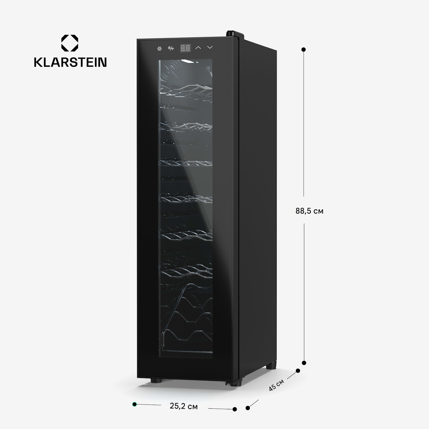 Холодильник винний KLARSTEIN Shiraz 14 Slim Uno 41 л 5-18°C (10045300) - фото 9