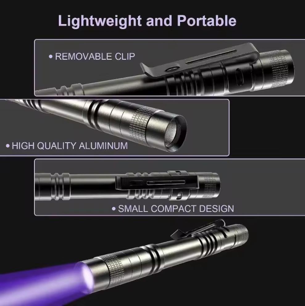 Ліхтарик ультрафіолетовий Type2 Long LED UV Flashlight 395 Portable Mini Ultraviolet Torch 2хАА Black (UVFTT2LK) - фото 4