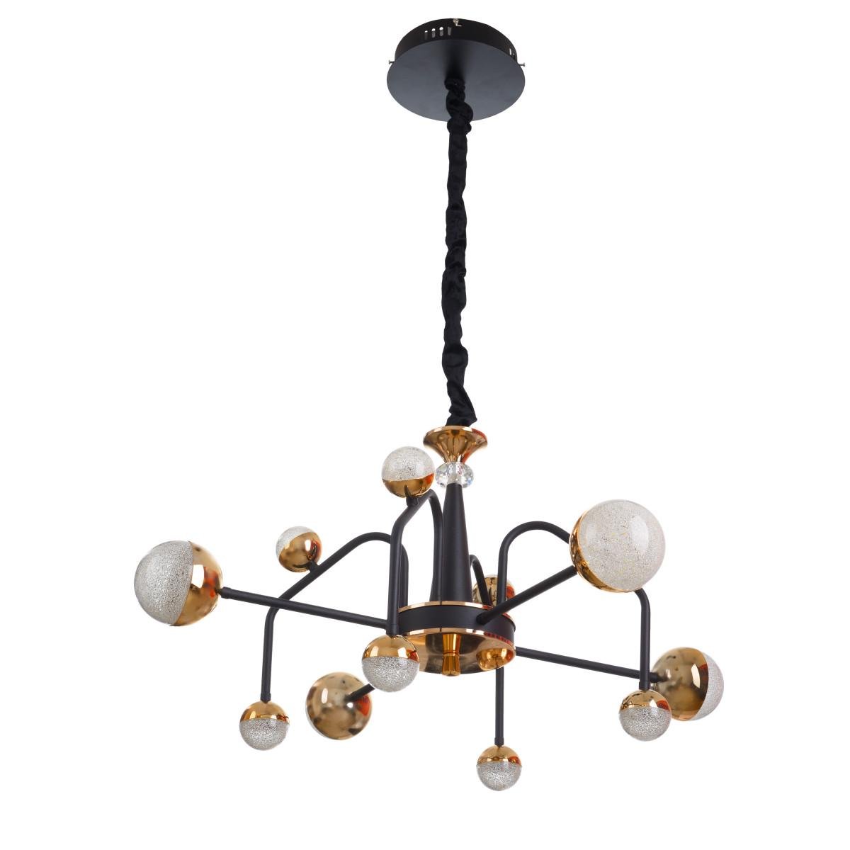 Люстра модерн Brille BL-794S/12 48W BK+GD Черный/Золотой