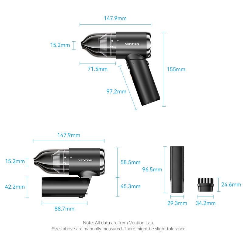 Автопилосос бездротовий Vention 70W 5000Pa Чорний (KRAB0) - фото 9