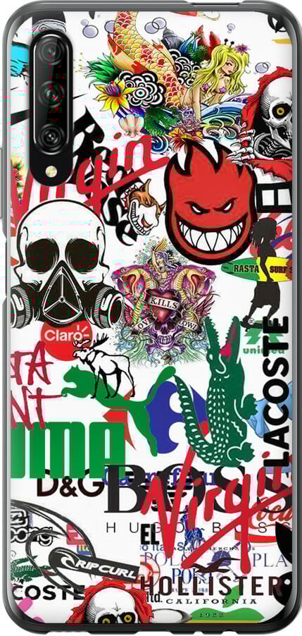 Чехол на Huawei P Smart Pro Many different logos (4022u-1906-42517)