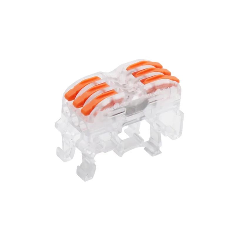 Клема прохідна Tactix 0,08-4 мм2 32А 3х1-3х1 одинарна на DIN-рейку 42,5х18х31,5 мм Помаранчевий (K423T)