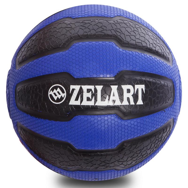 М'яч медичний медбол Zelart Medicine Ball FI-0898-9 9кг Чорний / Синій (DR003458) - фото 2