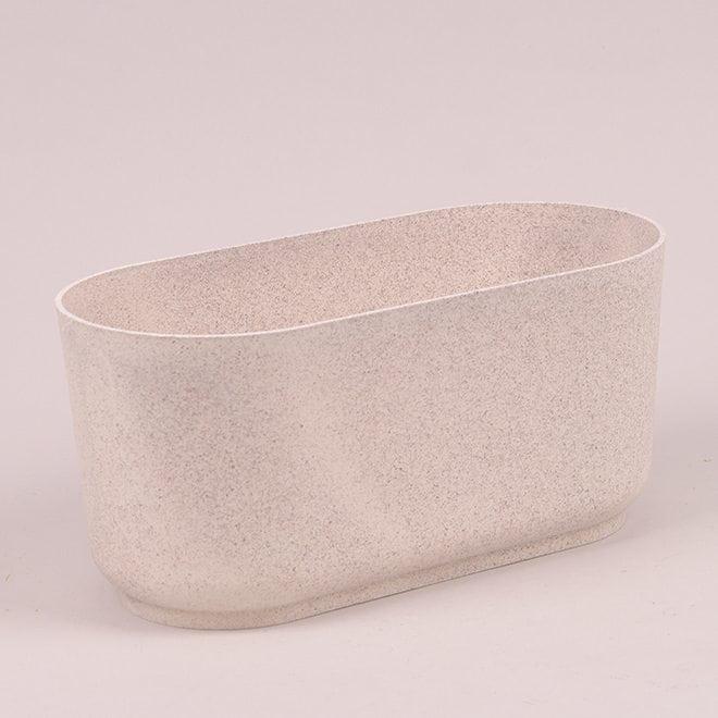 Горшок пластмассовый овальный Flora Satina ECO Wood 84521 27 см Белый (DR015224)