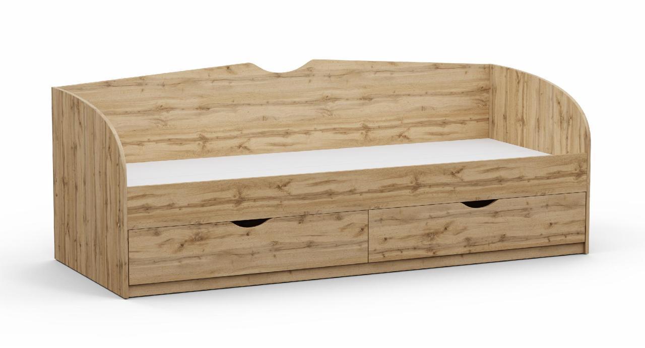 Ліжко односпальне Kontinent L-6 із шухлядами 80х200 см Дуб Аппалачі (86202098) - фото 1 Ліжко односпальне Kontinent L-6 із шухлядами 80х200 см Дуб Аппалачі (86202098) - фото 1