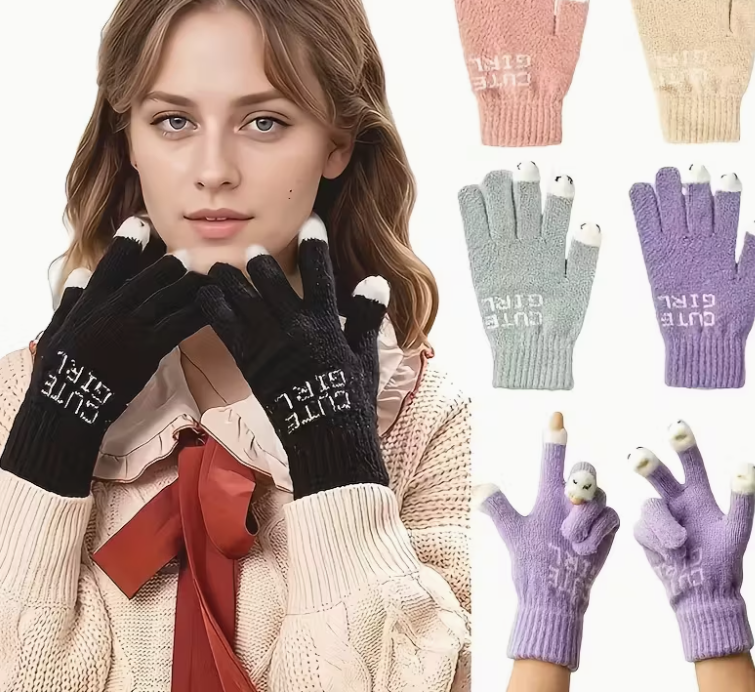 Рукавички-мітенки жіночі зимові з відкритими пальцями XL (1311/2) - фото 4