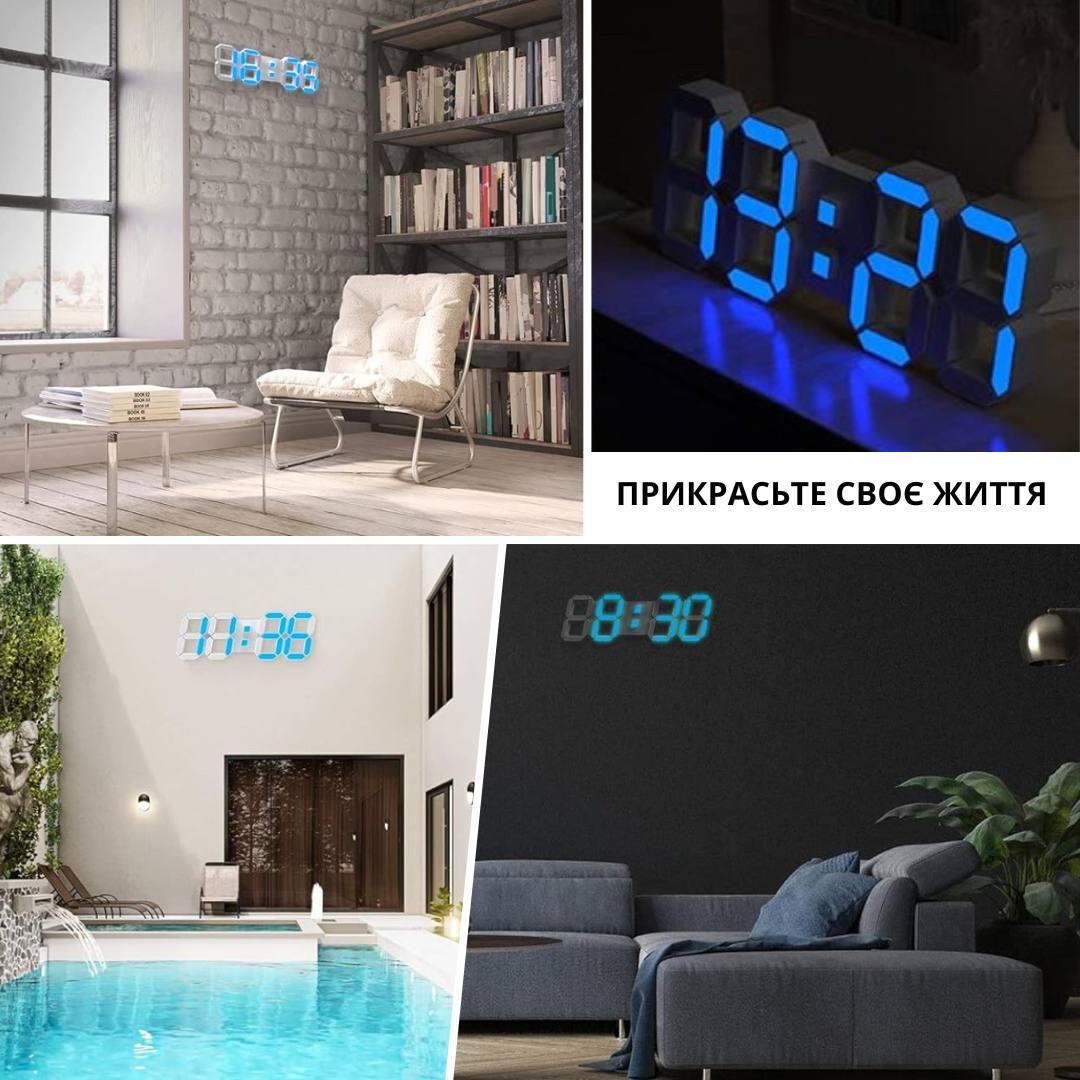 Годинник настільний електронний 3D Bodasan з будильником термометром синє підсвічування Білий (HG3D) - фото 3 Годинник настільний електронний 3D Bodasan з будильником термометром синє підсвічування Білий (HG3D) - фото 3