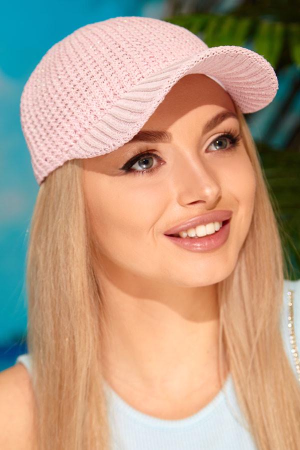 Бейсболка вязаная Braxton Lurex женская Светлая пудра (4952)