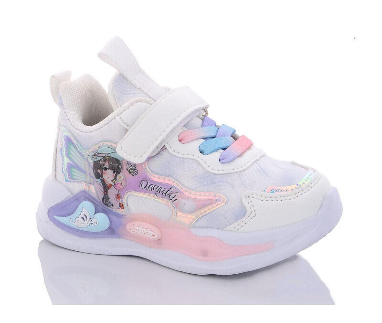 Кроссовки для девочек  Леопард 722-72/24 р. 24 Белый