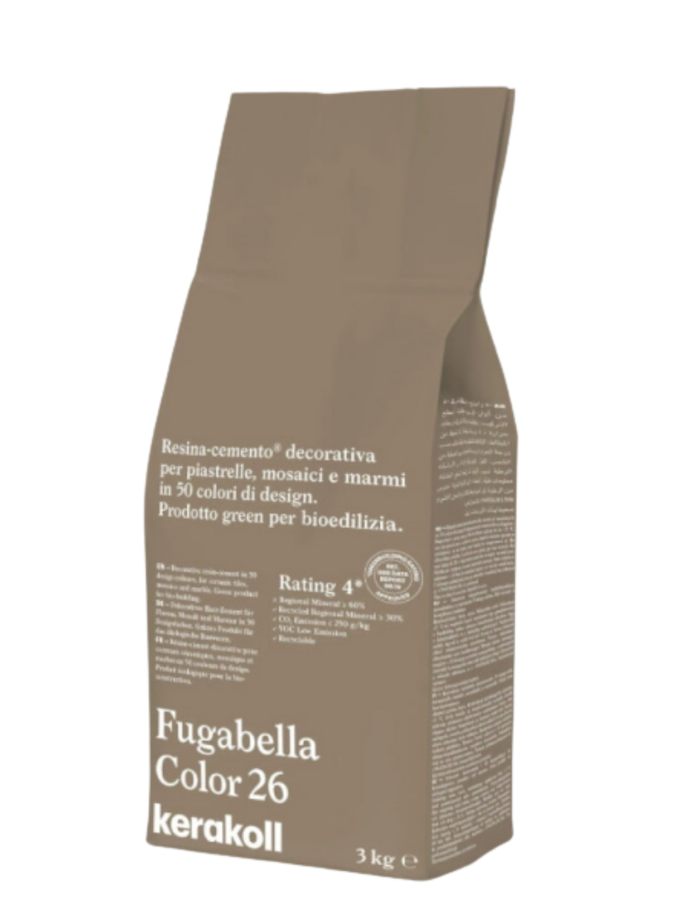 Фуга для швов Kerakoll Fugabella Color-26 3 кг Коричневый (KFG26) - фото 1 Фуга для швов Kerakoll Fugabella Color-26 3 кг Коричневый (KFG26) - фото 1