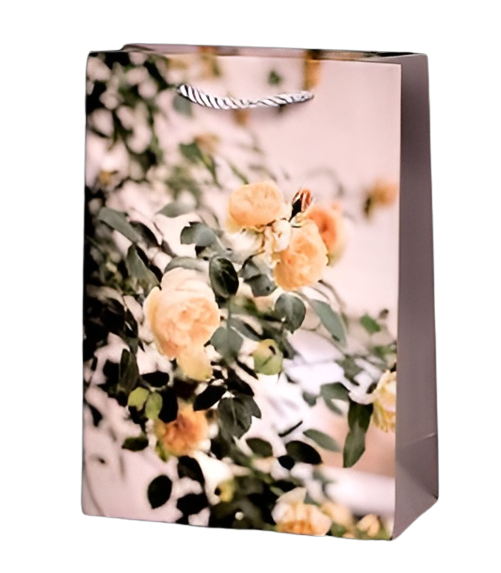 Пакет подарочный бумажный Stenson Roses R91333-M 26x32x10 см (581370)