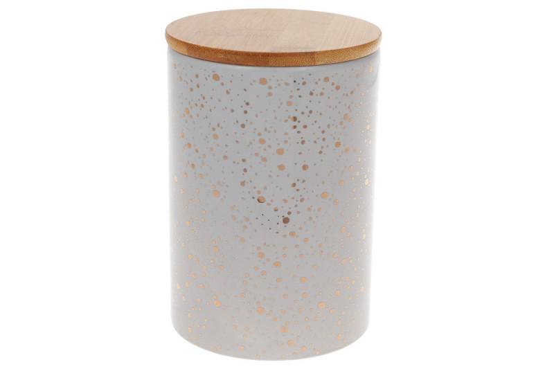 Банка ВonaDi Золотые капли 650 мл с бамбуковой крышкой Серый (100501)