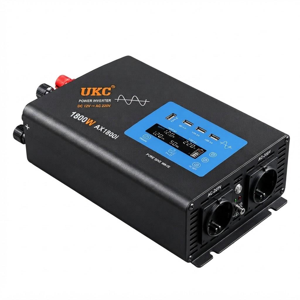 Автомобильный инвертор UKC AX1800i чистая синусоида 12-220V 1800 Вт (37515212)