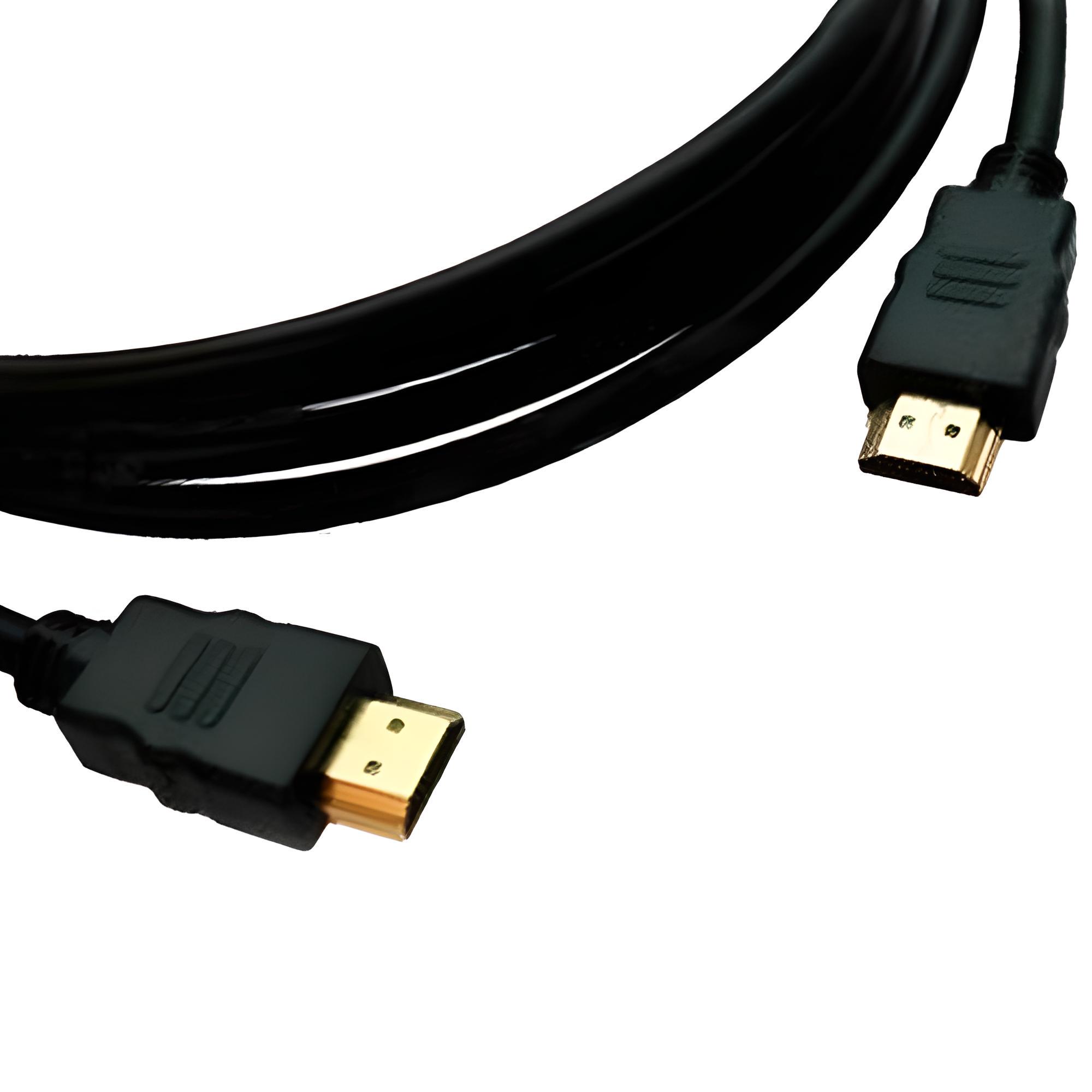 Кабель HDMI AWG28 Standard тип A/тип A версія 1.4 позолочені контакти/захисне обплетення 7 мм 2 м Чорний (HDMIS-MM-02) - фото 1