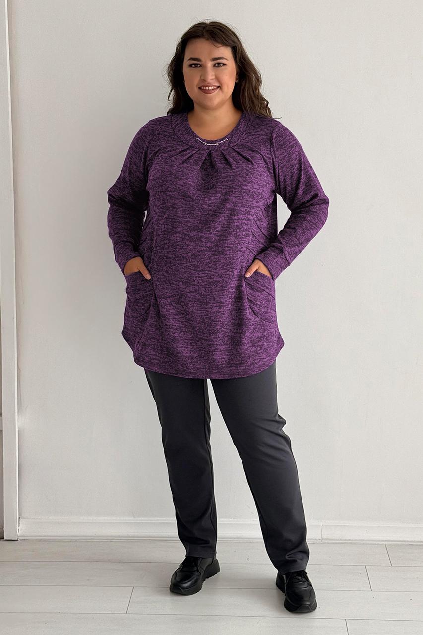 Туніка жіноча PANNI Альона трикотаж р. 56-58 Фіолетовий (Р2508252276) - фото 3 Туніка жіноча PANNI Альона трикотаж р. 56-58 Фіолетовий (Р2508252276) - фото 3