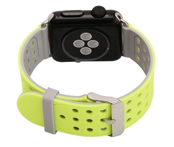 Двухсторонний ремешок с перфорацией Primo для Apple Watch 42 мм/44 мм Grey/Yellow (772108191)