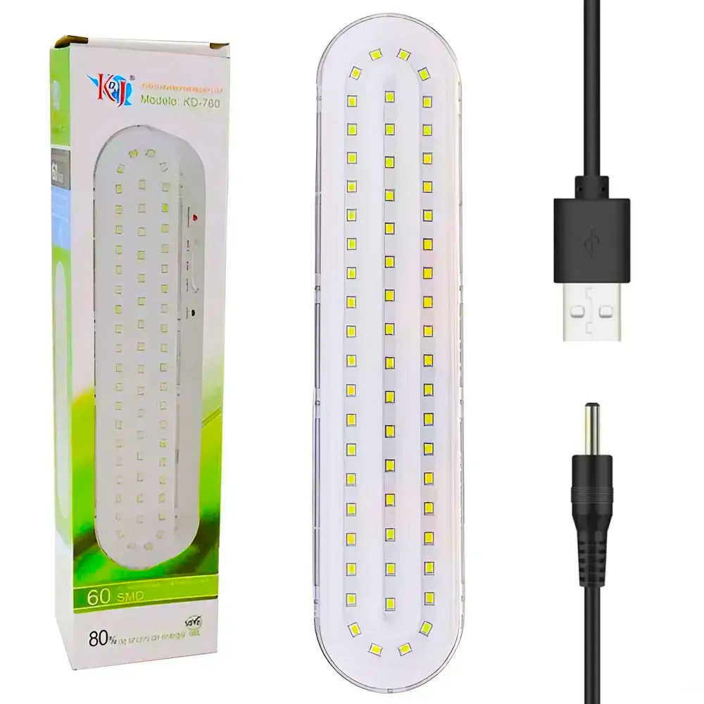 Лампа аварийная настольная KD-760 на аккумуляторе с USB 60 SMD (234564454)