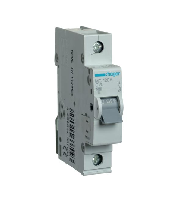 Автоматический выключатель 1P 6 kA C-20A 1M MC120A (8006)