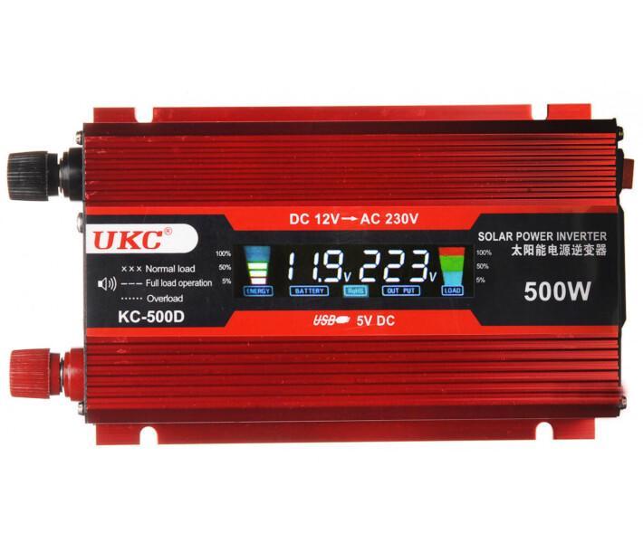 Преобразователь напряжения UKC KC-500D 12V-220V 500 W LCD (3738)