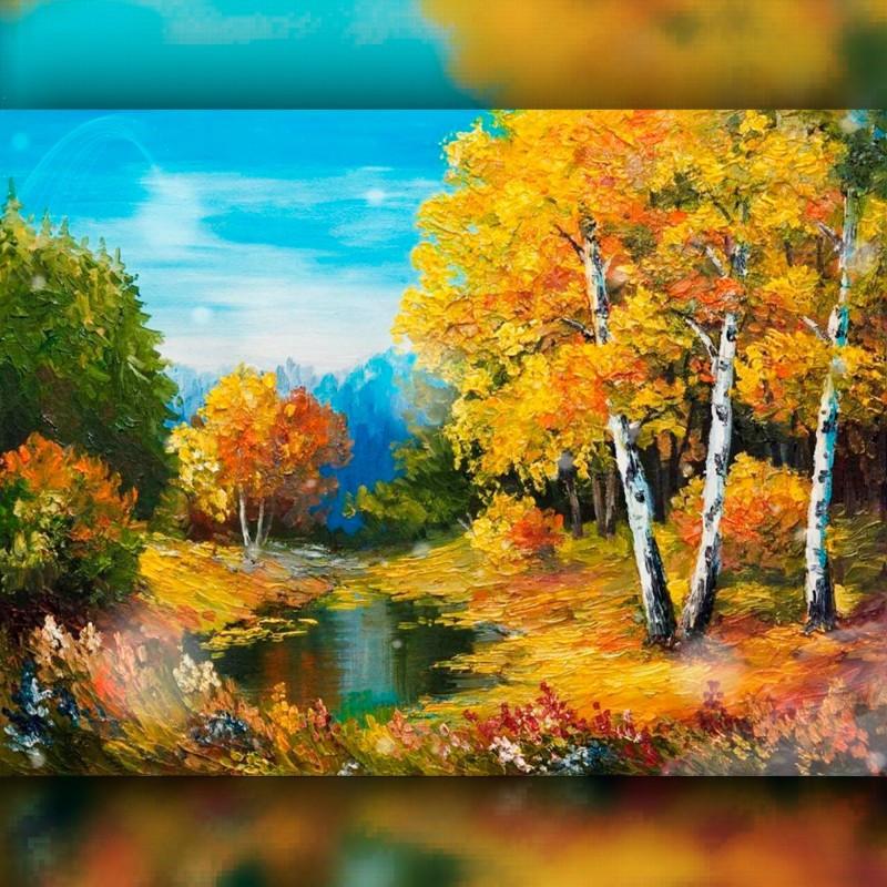 Алмазная вышивка The Wortex Diamonds Осенний пейзаж 30x40 см TWD30003