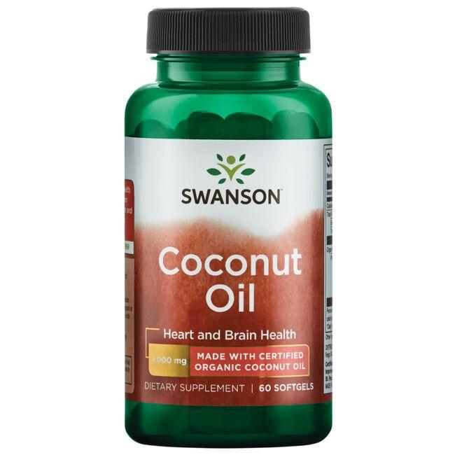 Комплекс для профилактики работы головного мозга Swanson EFAs Coconut Oil Made with Certified Organic 1000 мг 60 Softgels
