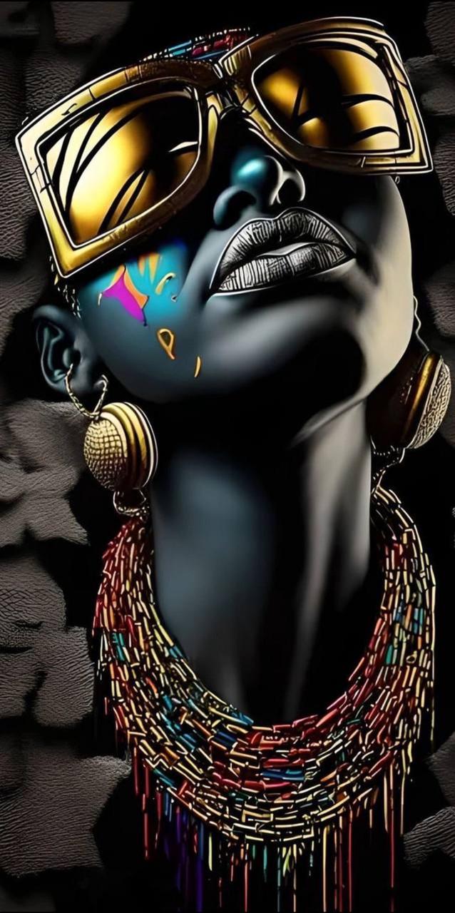 Алмазная мозаика Девушка в очках с голограммными камешками 30х60 см (2802755709)