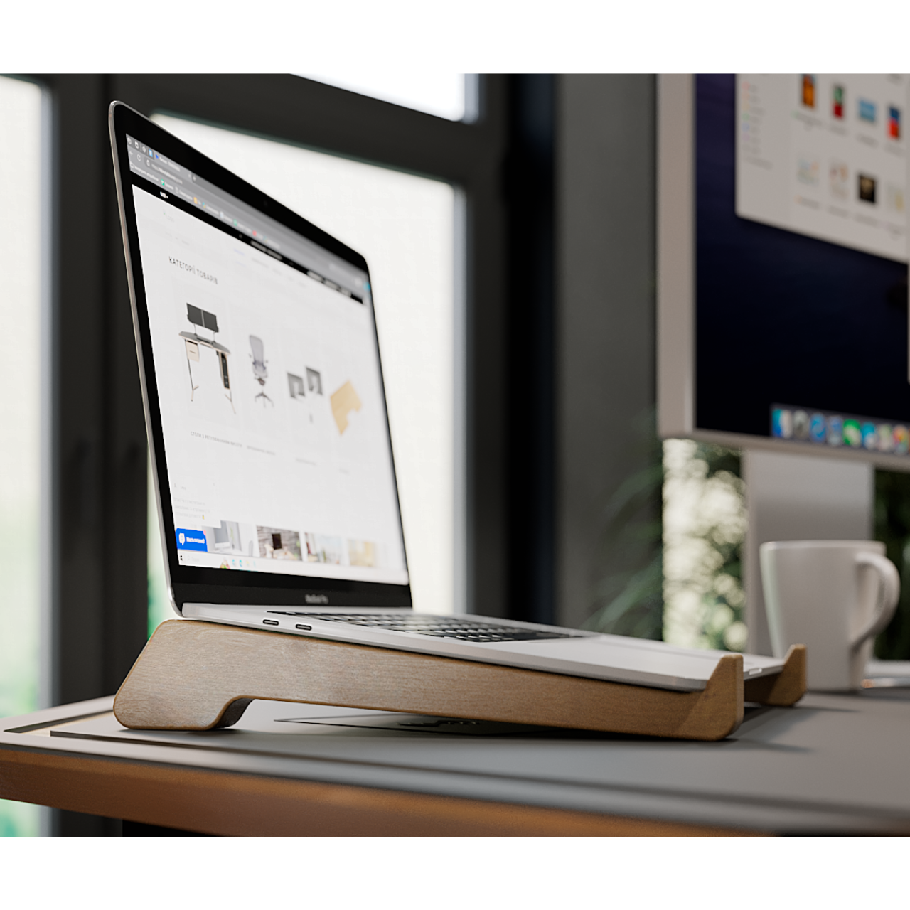 Підставка під ноутбук горизонтальна TEHNOTABLE Дуб (055-01) - фото 2 Підставка під ноутбук горизонтальна TEHNOTABLE Дуб (055-01) - фото 2