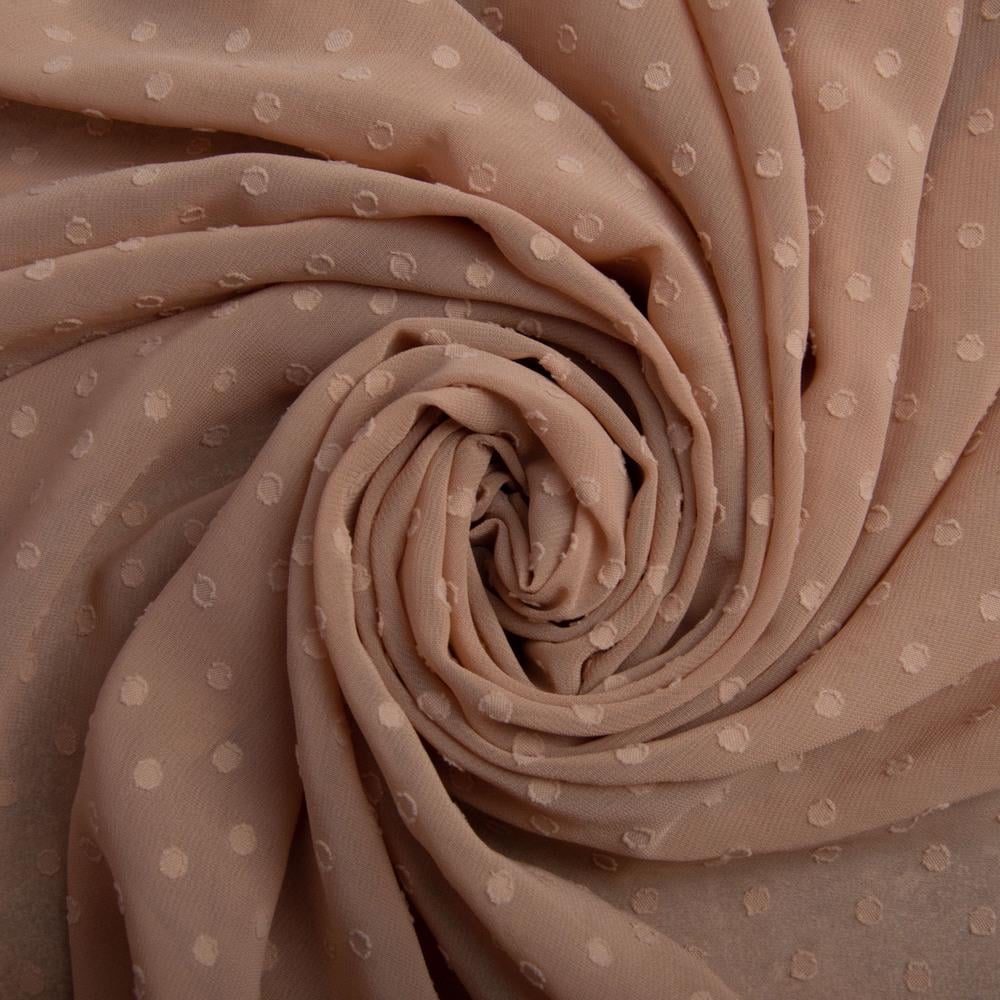 Тканина плательна шифон жакард т/беж