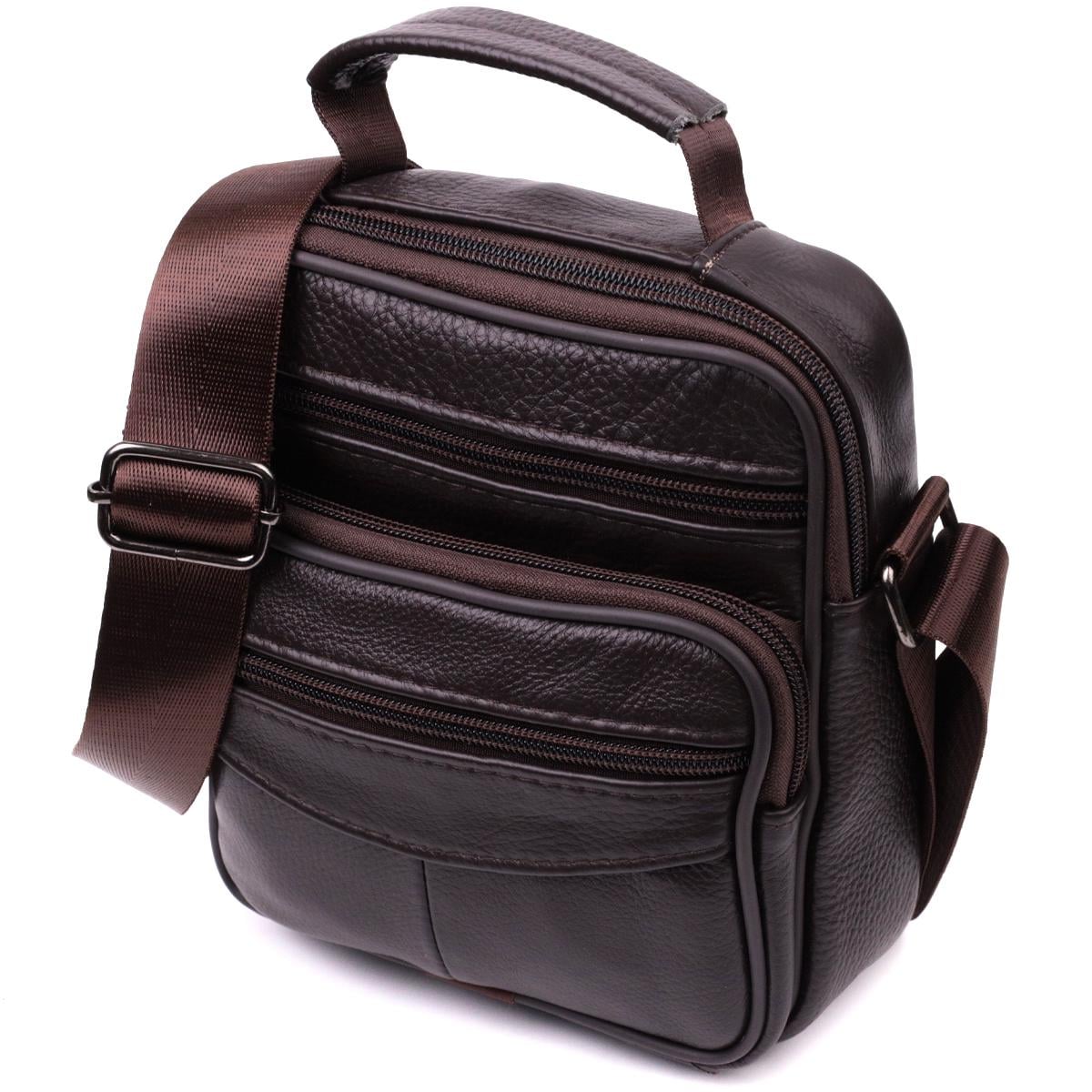 Сумка на плечо Vintage Bag 15055 из натуральной кожи Коричневый Сумка на плечо Vintage Bag 15055 из натуральной кожи Коричневый