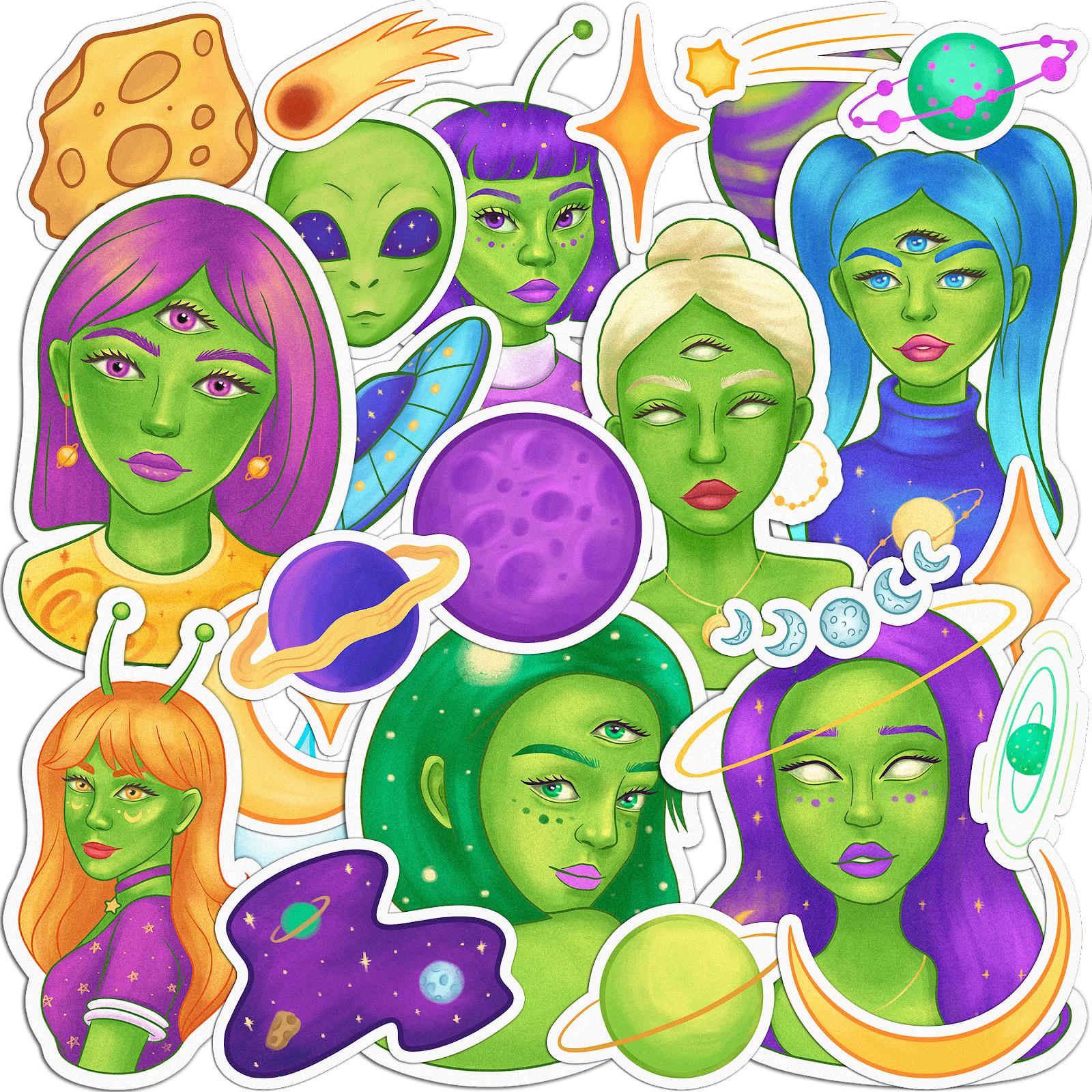 Набор стикеров Lex Altern Три глаза виниловые 25 шт.