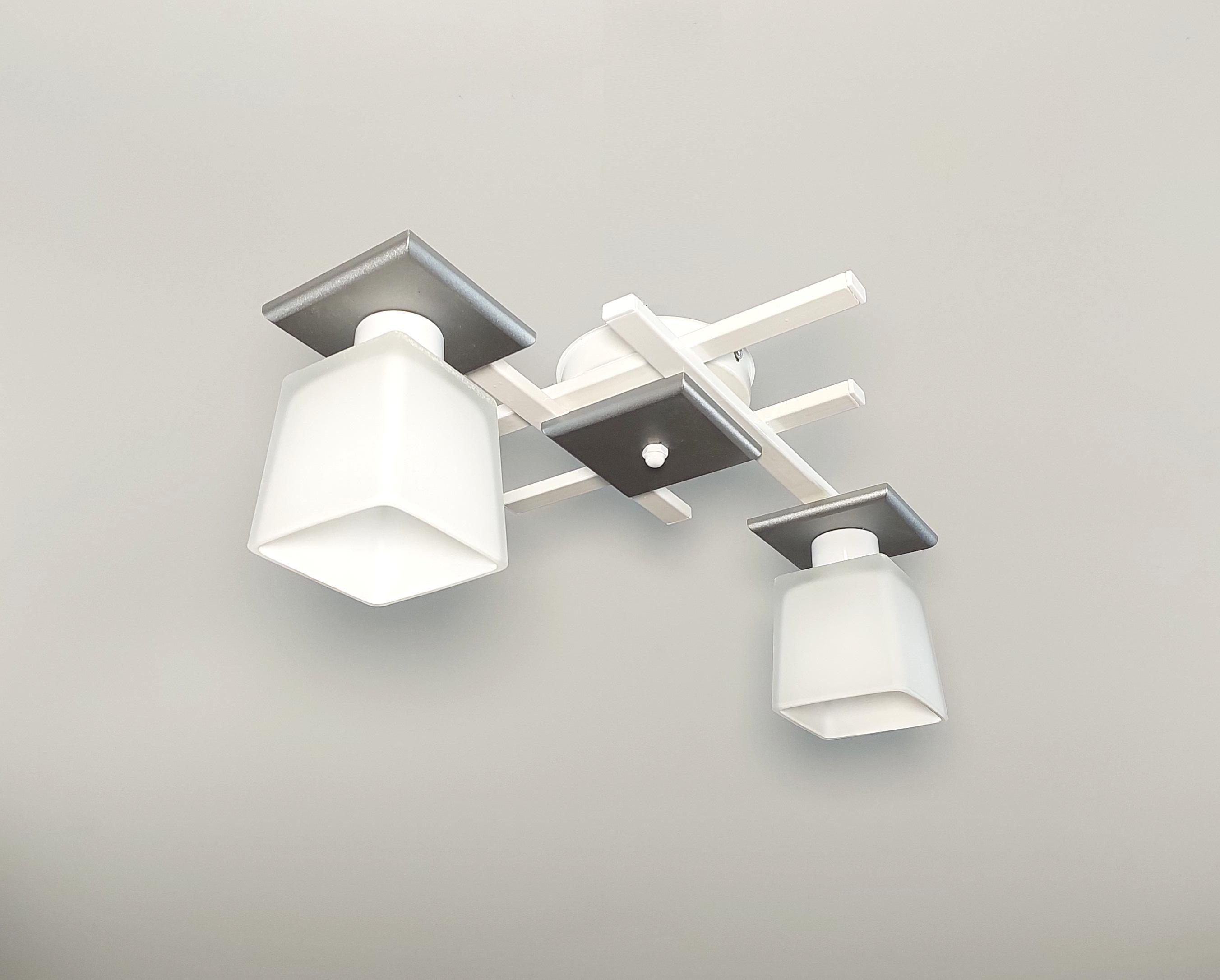 Люстра потолочная Оскар/2 на 2 плафона Белый/Серый - фото 2 Люстра потолочная Оскар/2 на 2 плафона Белый/Серый - фото 2