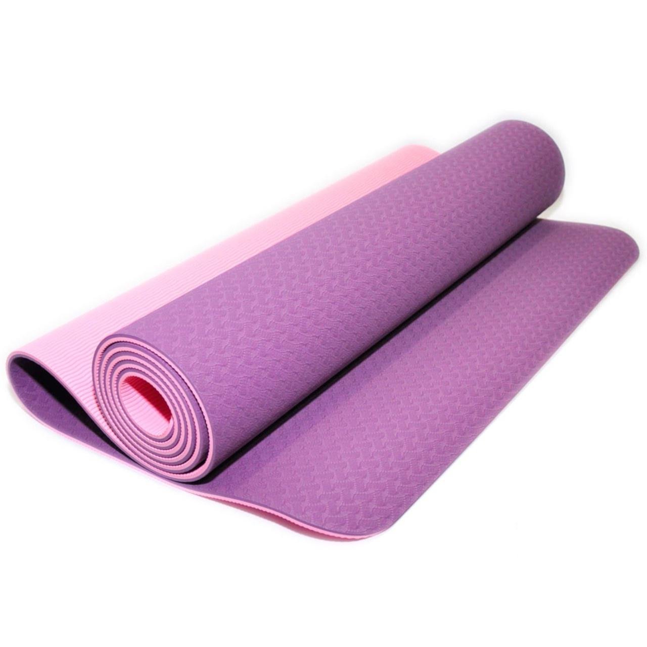 Коврик для фитнеса/йоги и спорта двухслойный 180х61х0,6 см Pink/Purple