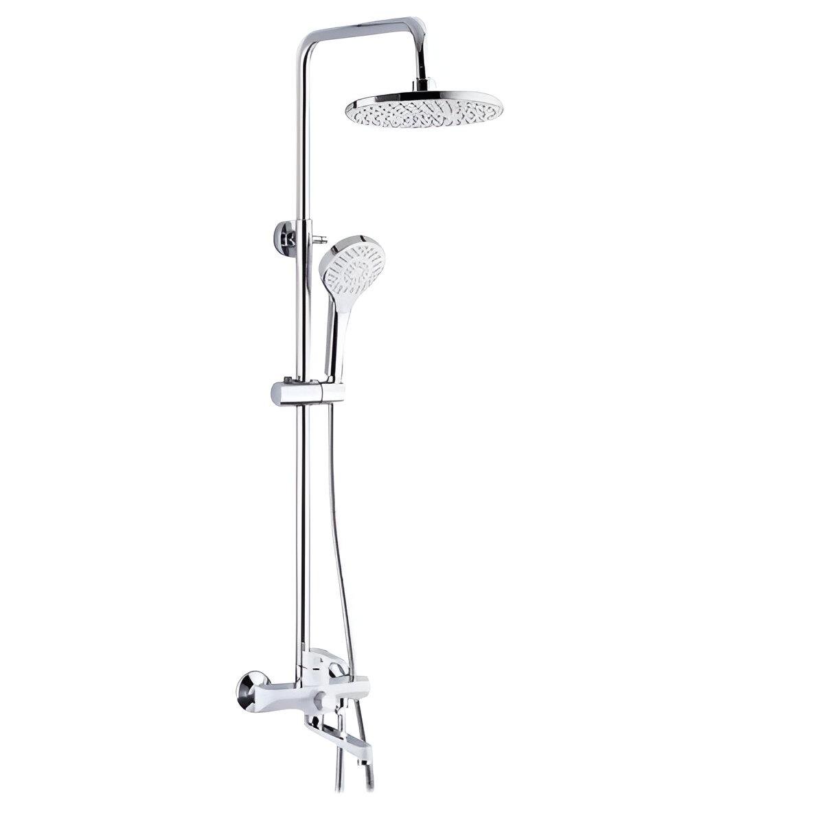 Душева система Frap F2441 з поворотним виливом Білий/Хром (SQ-1033771)