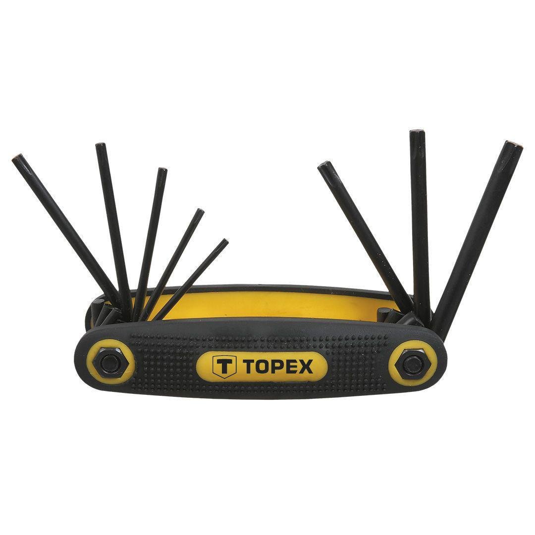 Набор шестигранных ключей Torx Topex T9-T40 8 шт. ключи звездообразные (22744)