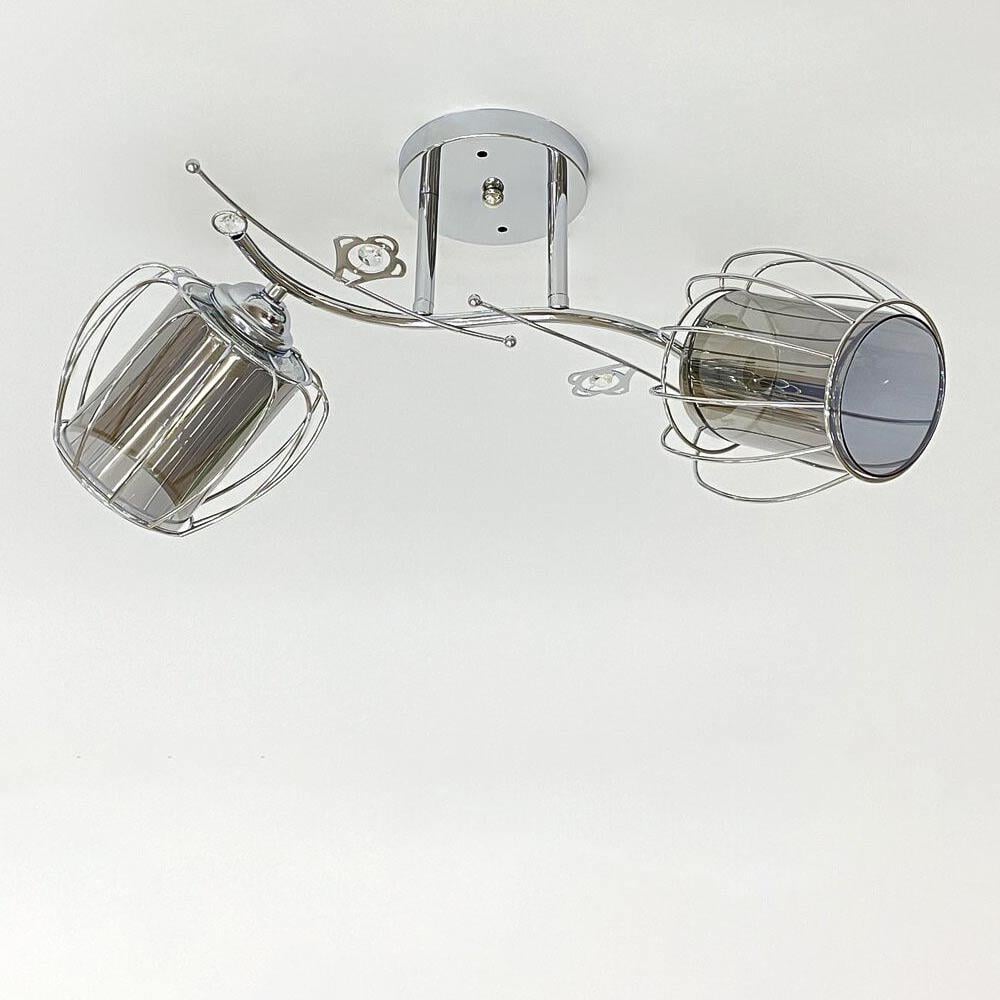 Люстра потолочная Lighthouse SRS-20304/2 плафоны хром/дымчатый Хром