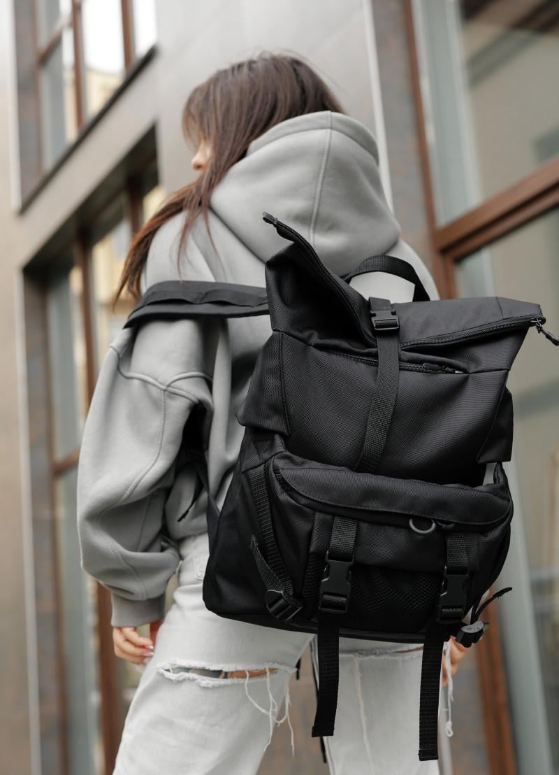 Рюкзак жіночий Sambag RollTop Double 41х27х18 см Чорний (24330065) - фото 10 Рюкзак жіночий Sambag RollTop Double 41х27х18 см Чорний (24330065) - фото 10