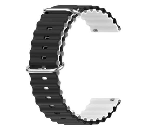 Ремешок Ocean Band для Garmin Forerunner 245 20 мм Черный с белым Ремешок Ocean Band для Garmin Forerunner 245 20 мм Черный с белым
