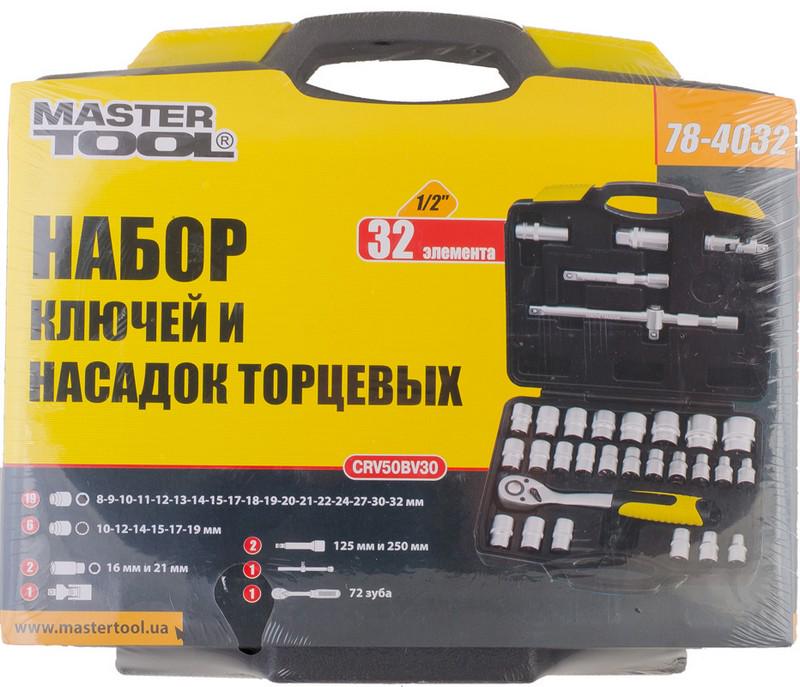 Набір насадок торцевих Mastertool Profi CrV 1/2 8-32 мм 32 шт. (78-4032) - фото 2