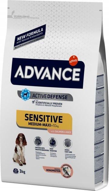 Корм сухой для собак Advance Dog Medium & Maxi Sensitive Salmon & Rice 3 кг (524319)