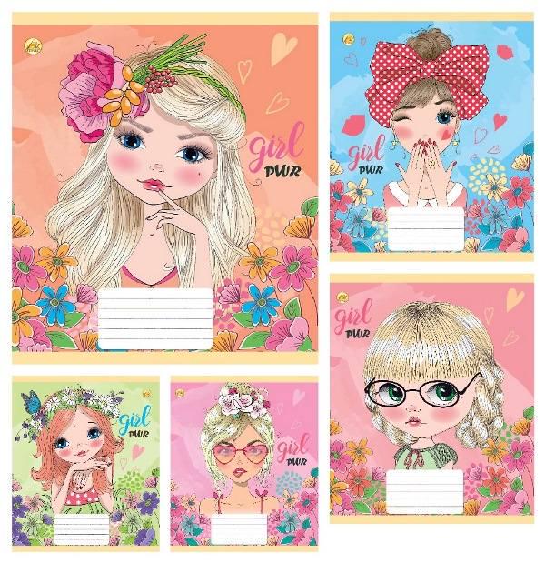 Зошити учнівські Тетрада 41113 GIRL 12 арк. 25 шт. в уп. (MTT-183895)