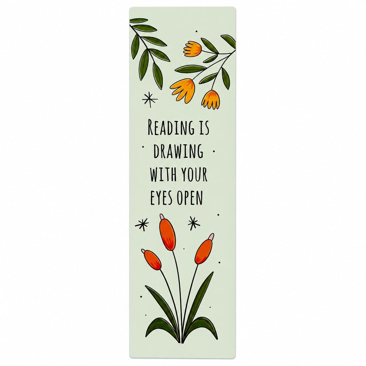 Закладка для книг картонна Reading Is Drawing With Your Eyes Open Салатовий (37242780)