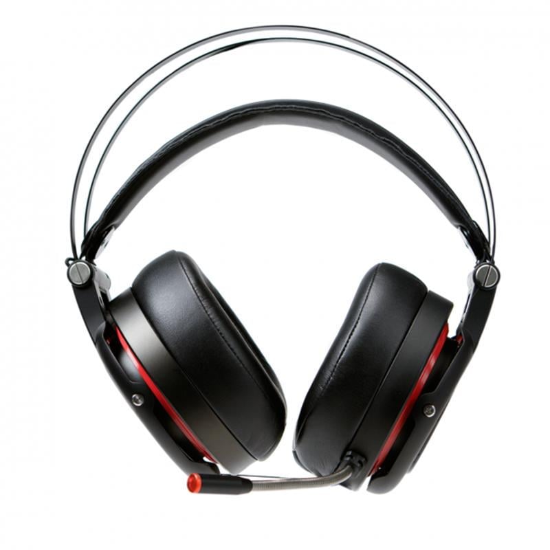 Наушники проводные Motospeed H18 high-end LED USB Virtual 7.1 40 мм Black/Red (mth18he) - фото 2