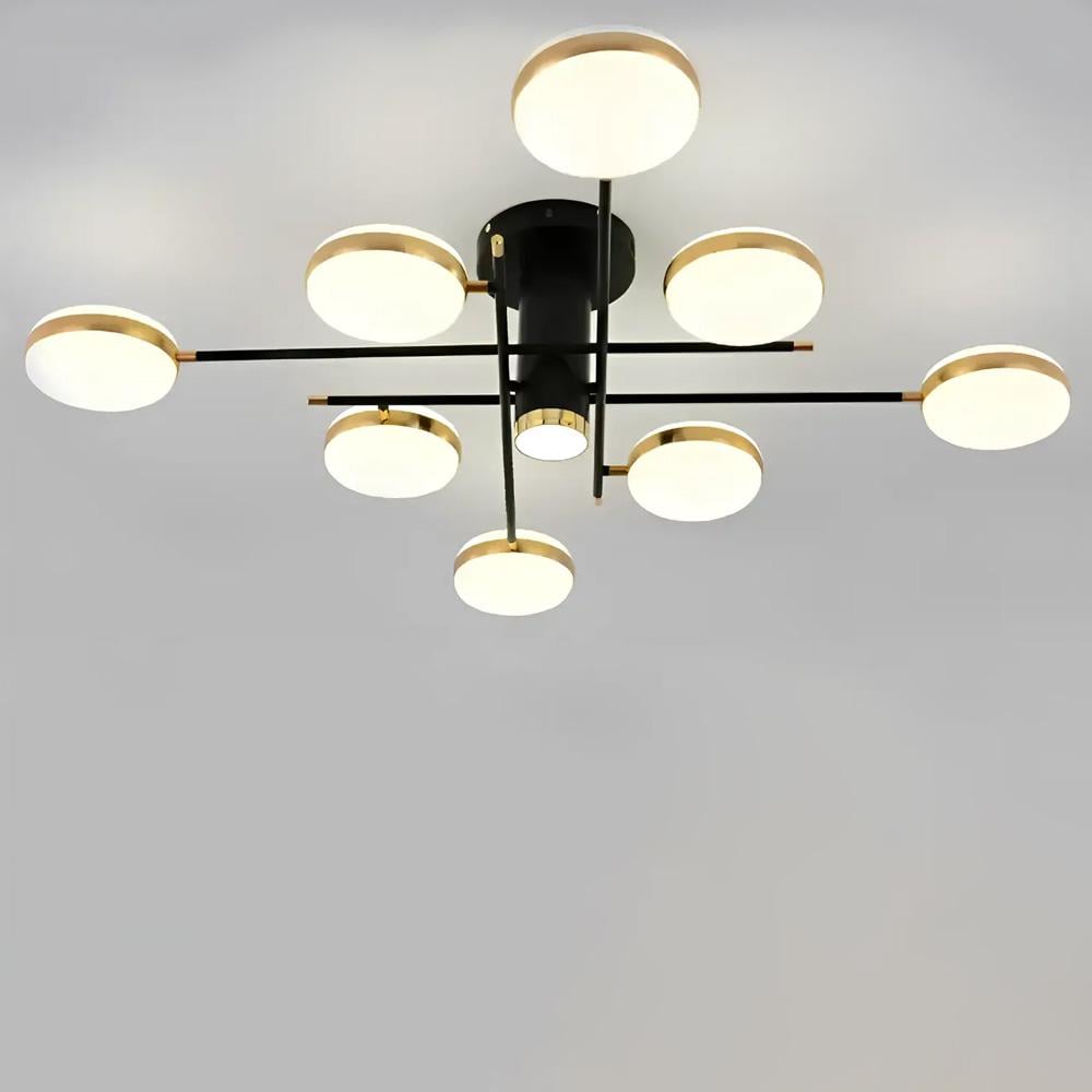 Люстра потолочная светодиодная Light House SY-19500/8+1 BK+GD 154W 1150х240 мм Черный/Золотой