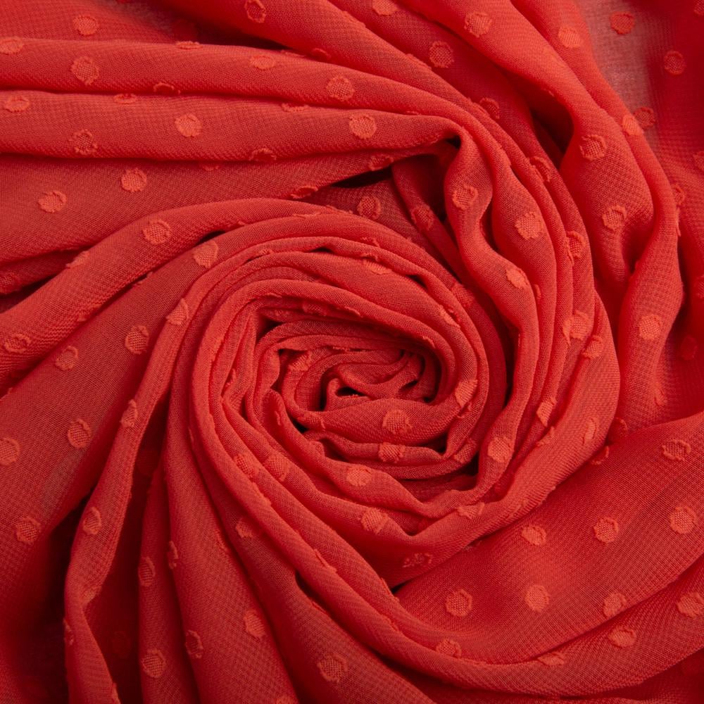 Тканина плательна шифон жакард т/корал