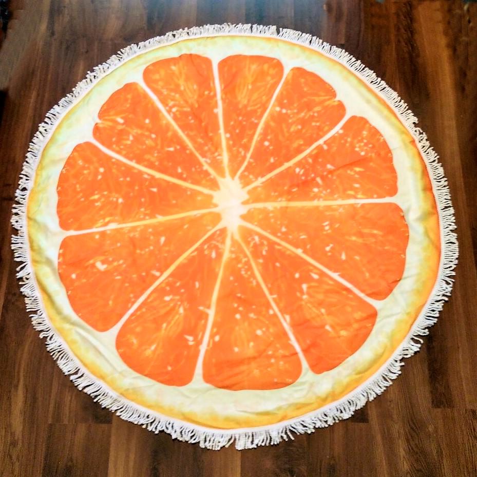 Полотенце пляжное круглое подстилка Апельсин (ППП-002)